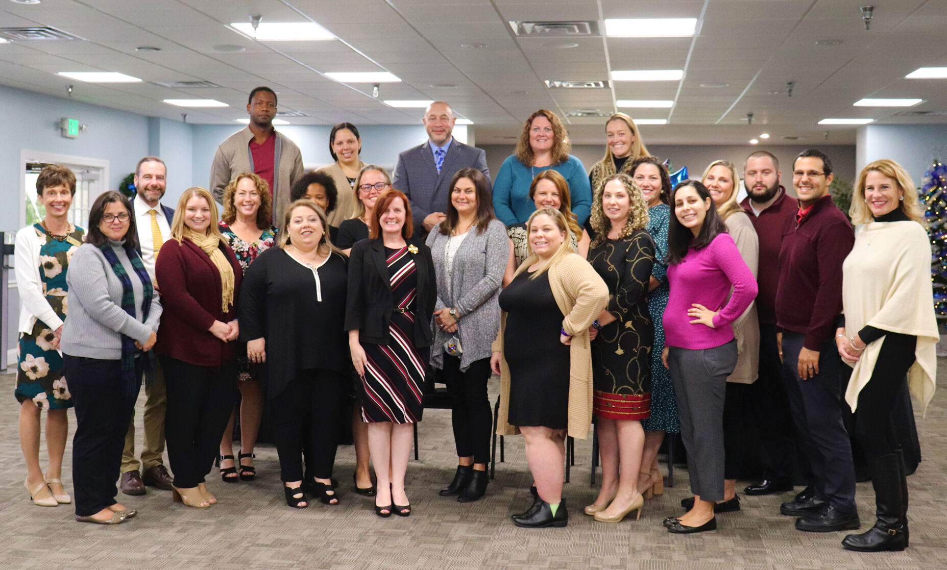 Cohort graduates and staff: 1st row: Claudette Banciella, Annunciation Catholic Academy; Brooke Cimmino, St. Thomas Aquinas Catholic School; Shannon Lestage, St. Thomas Catholic School: Beth Miller, Bishop Moore Catholic; Monica Matthews, St. Paul Catholic School; Milagros Montalvo, Good Shepherd Catholic School; Stephanie Ellerbe, St. Joseph Catholic School, Winter Haven; Marilyn Ahearn, Good Shepherd Catholic School.